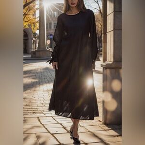 MERLETTE Modest Erte Black Maxi Dress Size Small NWT